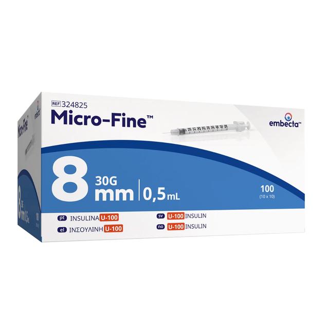 Insulinspruta 0,5ml 30G 8mm BD Micro-Fine