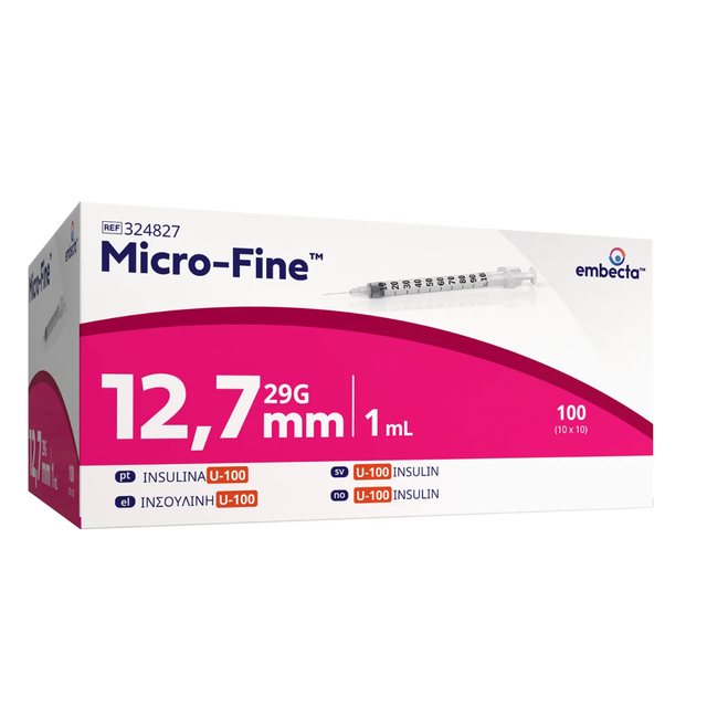 Insulinspruta 1ml 29G 12,7mm BD Micro-Fine