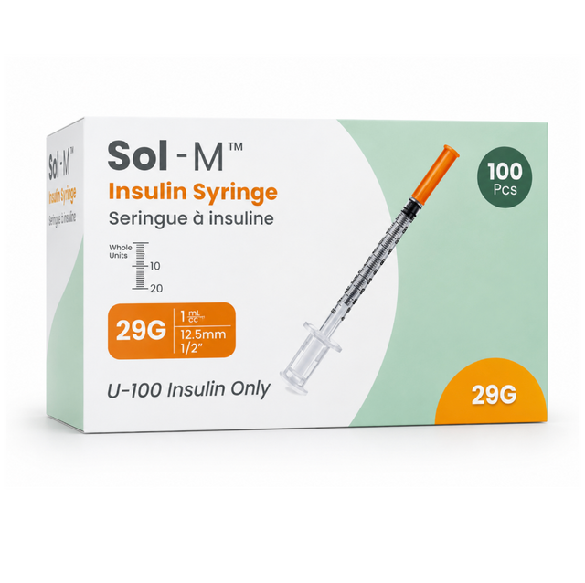 Insuliiniruiskut U-100 1 ml 29G × 12 mm – Sol-M™