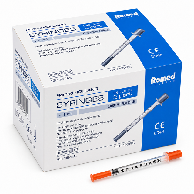Insulinsprutor U-100 1ml 29G 12,7mm – Romed Holland